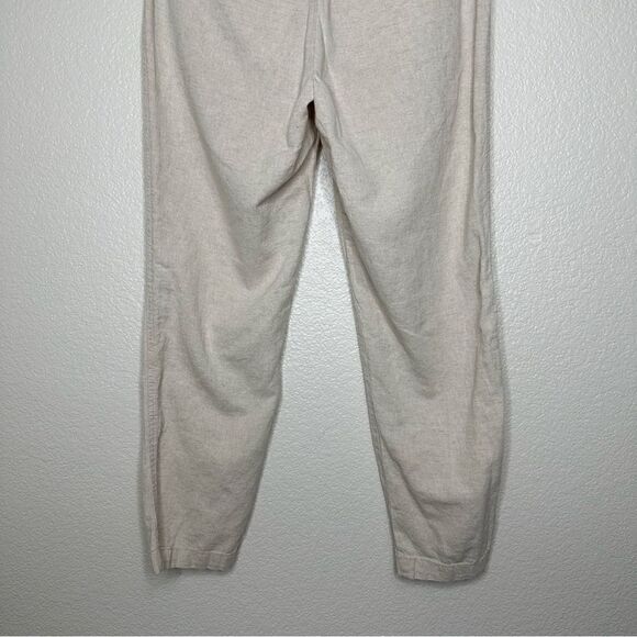 NWOT Zara Linen Blend Cream Pull On Pants - Picture 8 of 11
